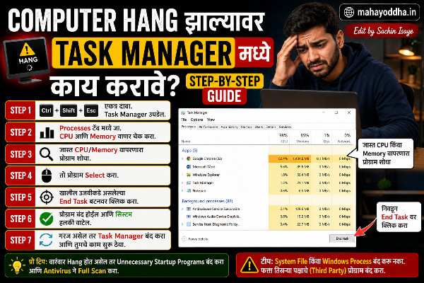 Computer Hang झाल्यावर Task Manager
