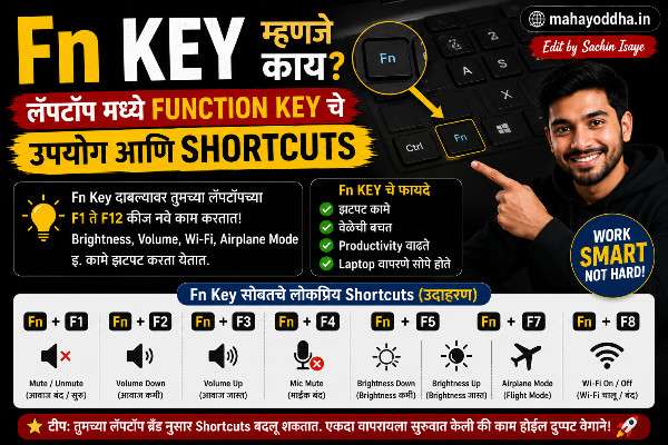 Fn Key म्हणजे काय? Laptop मध्ये Function Key चे उपयोग आणि Shortcuts