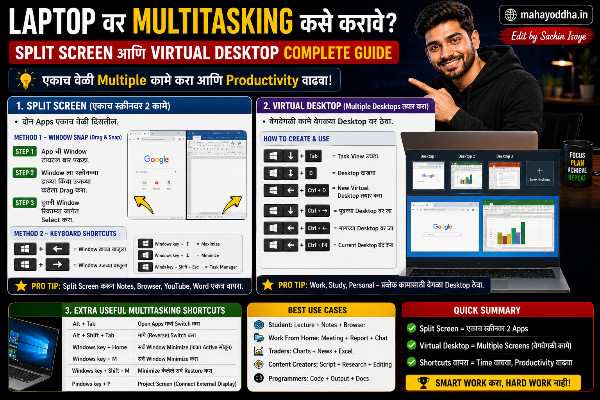 Laptop वर Multitasking कसे करावे