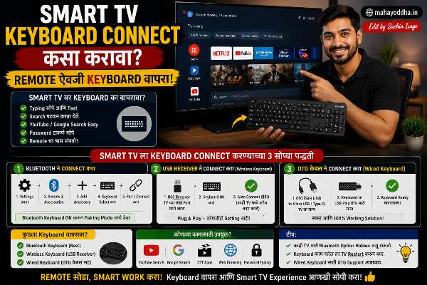 Smart TV Keyboard Connect कसा करावा? Remote ऐवजी Keyboard वापरण्याची सोपी पद्धत