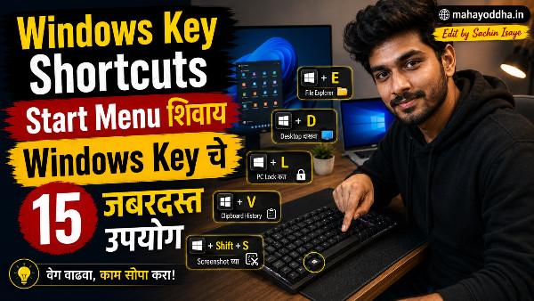 Windows Key Shortcuts: Start Menu शिवाय Windows Key चे १५ जबरदस्त उपयोग