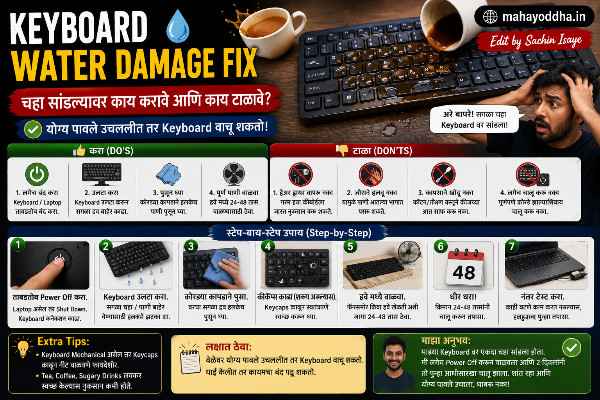 Keyboard Water Damage Fix: चहा सांडल्यावर काय करावे आणि काय टाळावे?