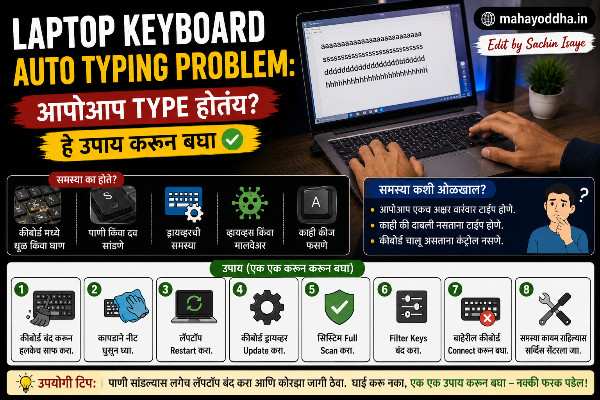 Laptop Keyboard Auto Typing Problem: आपोआप Type होतंय? हे उपाय करून बघा