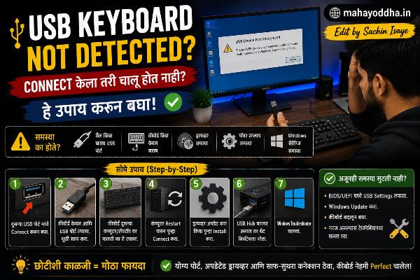 USB Keyboard Not Detected: Connect केला तरी चालू होत नाही? हे उपाय करून बघा